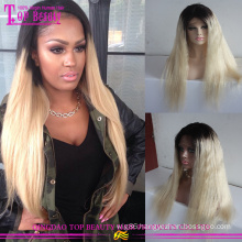 Paypal Accepted Human Hair Ombre Full Lace Wig No Shedding Tangle Free Brazilian Hair Two Tone Human Hair Wig